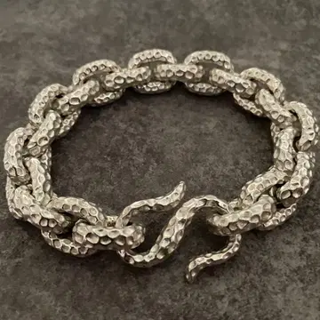 멕시칸 주얼리 실버 925 헤비 체인 팔찌 빈티지