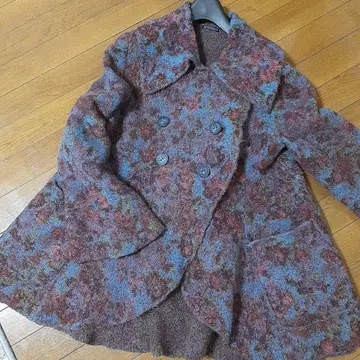 울 더블 브레스트 코트