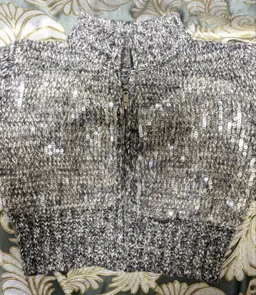 und 3 Vacancy Hare 실버 스팽글 지퍼 탑