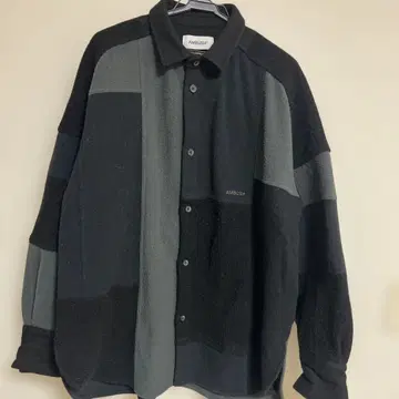 AMBUSH 패치워크 긴팔 셔츠 블랙/그레이