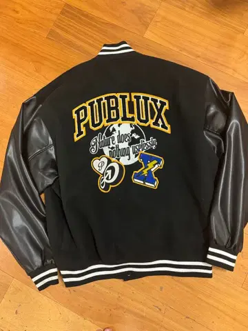 PUBLUX 바시티 자켓 블랙