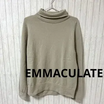 에마큐레이트 EMMACULATE 하이넥 니트 울100 베이지