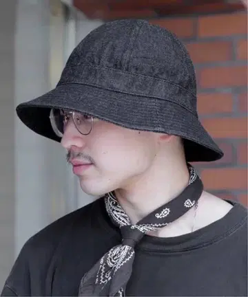 LE 데님 버킷 햇 블랙 레샵