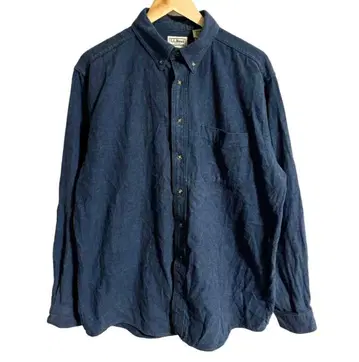 엘엘빈 긴팔 BD 플란넬 셔츠 캐나다제 가슴 포켓 부착 네이비