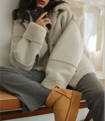 무스탕 보아 라이더스 코트 [K1400]