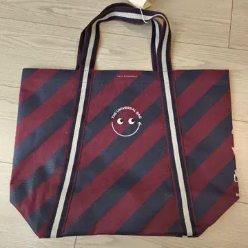 영국 한정판 안야 힌드마치 유니버셜백 스트라이프 에코백