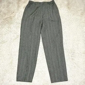 글렌체크 테이퍼드 팬츠 일본제 안감 부착 센터 프레스