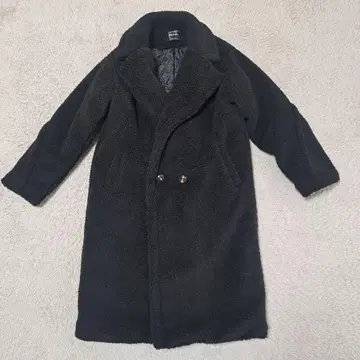 블랙 플리스 자켓 블랙 컬러 보아 코트 여성용