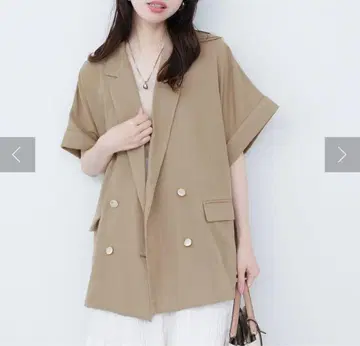 소매 롤업 면린넨 시어 자켓 베이지