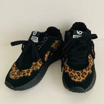 [ 미사용급 ] 노네임 레오파드 무늬 통굽 카터 스니커즈 24cm