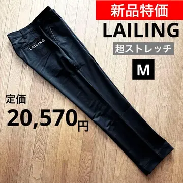 새상품 LAILING 초 스트레치 골프 팬츠 M 블랙 정가 20570엔