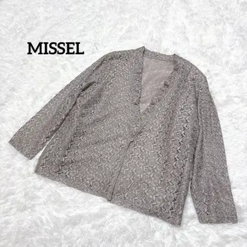 MISSEL 미제르 가디건 전체 레이스 노카라 L 그레이지 얇은 소재