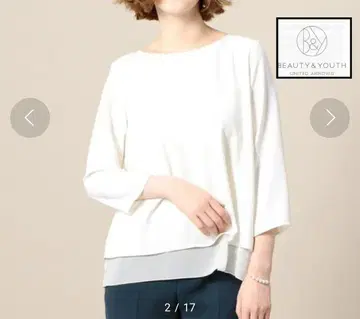 뷰티&유스 더블 크로스 레이어드 풀오버 블라우스