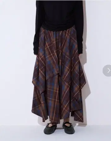 밑단 헤짐 레이어드 체크 스커트 / 현행 인기 상품