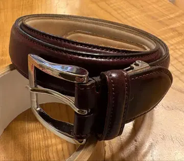 쉘 코도반 남성용 벨트 와인 레드