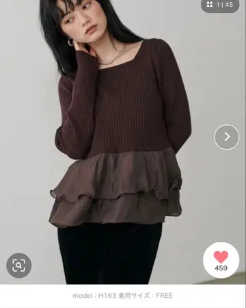 미사용 새상품 택 포함 LARUTA 프릴 니트