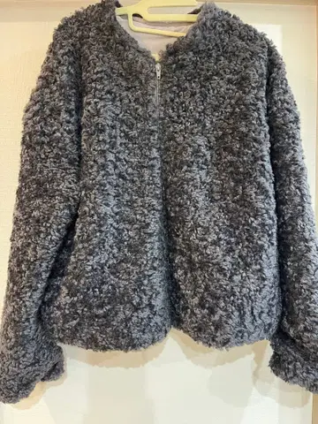 그레이 플리스 집업 보아 자켓