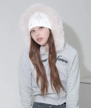 FCMM 지퍼 후드티 그레이 퍼 포함