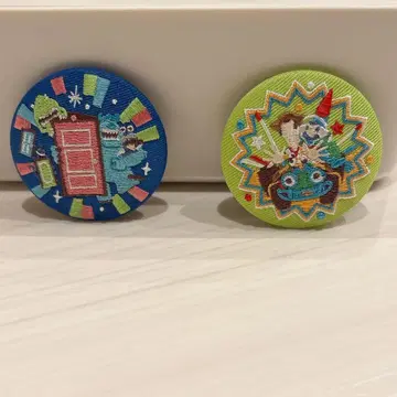 디즈니 자수 캔 비스킷 캔뱃지 토이스토리 몬스터 주식회사