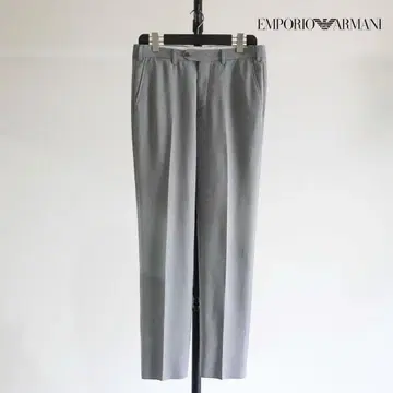 EMPORIO ARMANI 레이온 울 플랫 프론트 트라우저