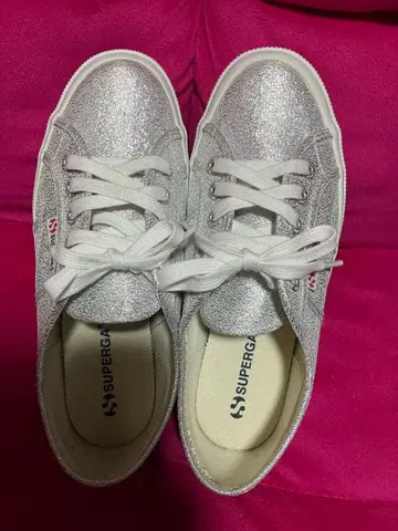 SUPERGA 실버 글리터 스니커즈