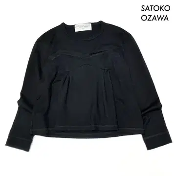 SATOKO OZAWA 사토코 오자와 긴팔 니트 뷔스티에 라인 절개 블랙