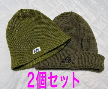 Lee Adidas 카키 니트 모자 2개 세트 아디다스 Lee 캡