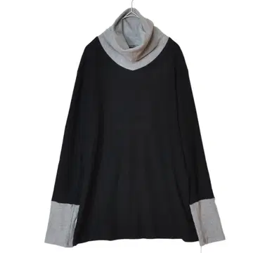 택 포함 새상품 M~L 기모 터틀 레이어드 스타일 튜닉 여성용/블랙