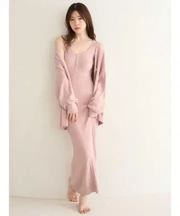 세트 [ Creamy Touch ] 니트 탱크 원피스 니트 가디건