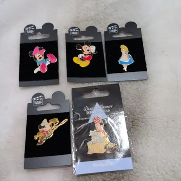 디즈니 캐릭터 에나멜 핑 5개 세트