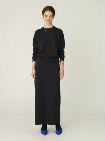 에브레 하이 게이지 밀라노 리브 니트 스커트