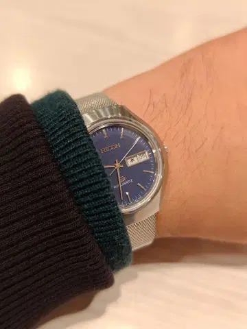 새상품급 빈티지 RICOH 손목시계 블루