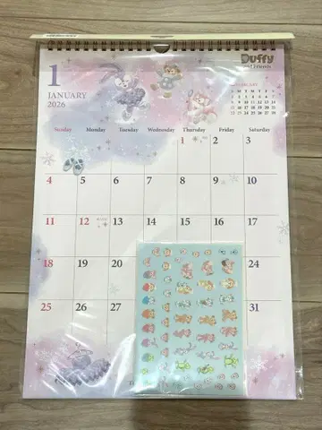 디즈니씨 2026 더피 벽걸이 달력