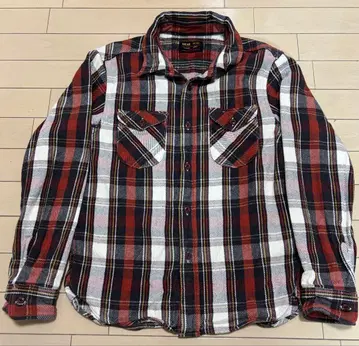 UES 웨스 선염 헤비 플란넬 셔츠 2 ML 레드