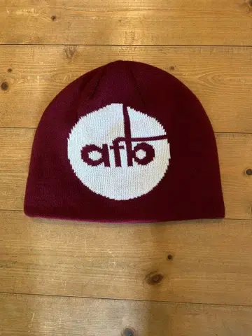 afb 버건디 니트 모자 로고