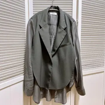 Eimee Law 그레이 시어 테일러드 러프 자켓