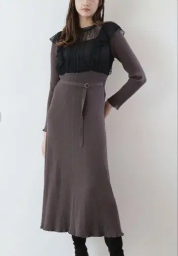 질 바이 질 스튜어트 레이스 레이어드 니트 드레스