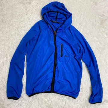 ES COLLECTION 지퍼 자켓 얇은 소재 후드 L 블루 남성용