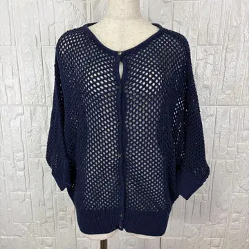 이네드 INED 시스루 메쉬 니트 가디건 겉옷 [ k31 ]