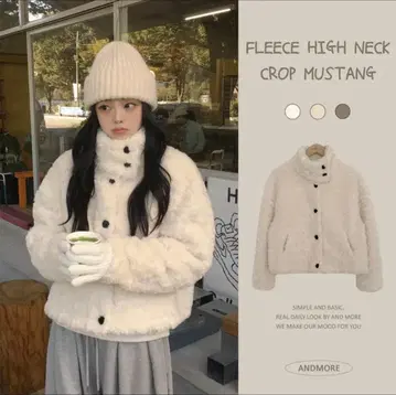 amood 아뮤드 무스탕 퍼 자켓 숏코트