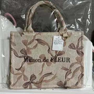 Maison de FLEUR 리본 무늬 고블랑 스퀘어 토트 s 백