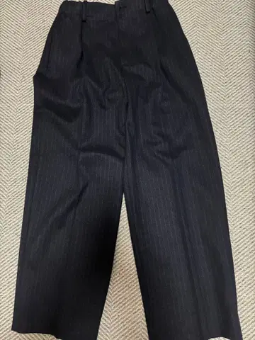 PLST 스트라이프 슬랙스 네이비