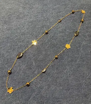 [ 새상품급 ] 폴리 폴리 핑크 골드 꽃 모티브 목걸이