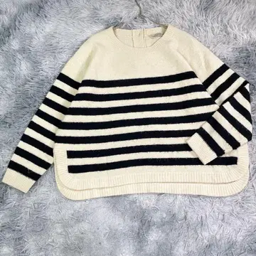 TORRAZZO DONNA 니트 스웨터 아이보리 보더 두꺼운 원단