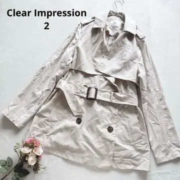 클리어 임프레션 벨트 트렌치코트 숏 기장 허리 마크