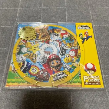레어 슈퍼 마리오 컴팩트 퍼즐 CD형 자켓 안쪽에 메시지를 쓸 수 있는