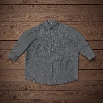 체크 셔츠 블랙 화이트 긴팔 면 100% 깅엄 체크 패턴 심플 여성용