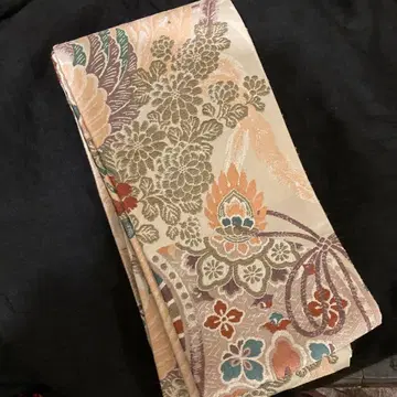 앤티크 후쿠로 오비에서 리메이크한 길상 문양, 학 자수 반폭 오비