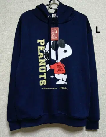스누피 조 쿨 남성용 속기모 후드티 긴팔 L 네이비 네이비 컬러