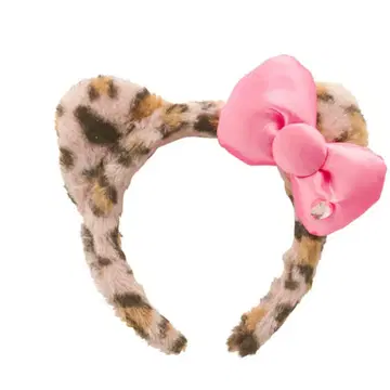 USJ 키티 머리띠 레오파드 무늬 핑크